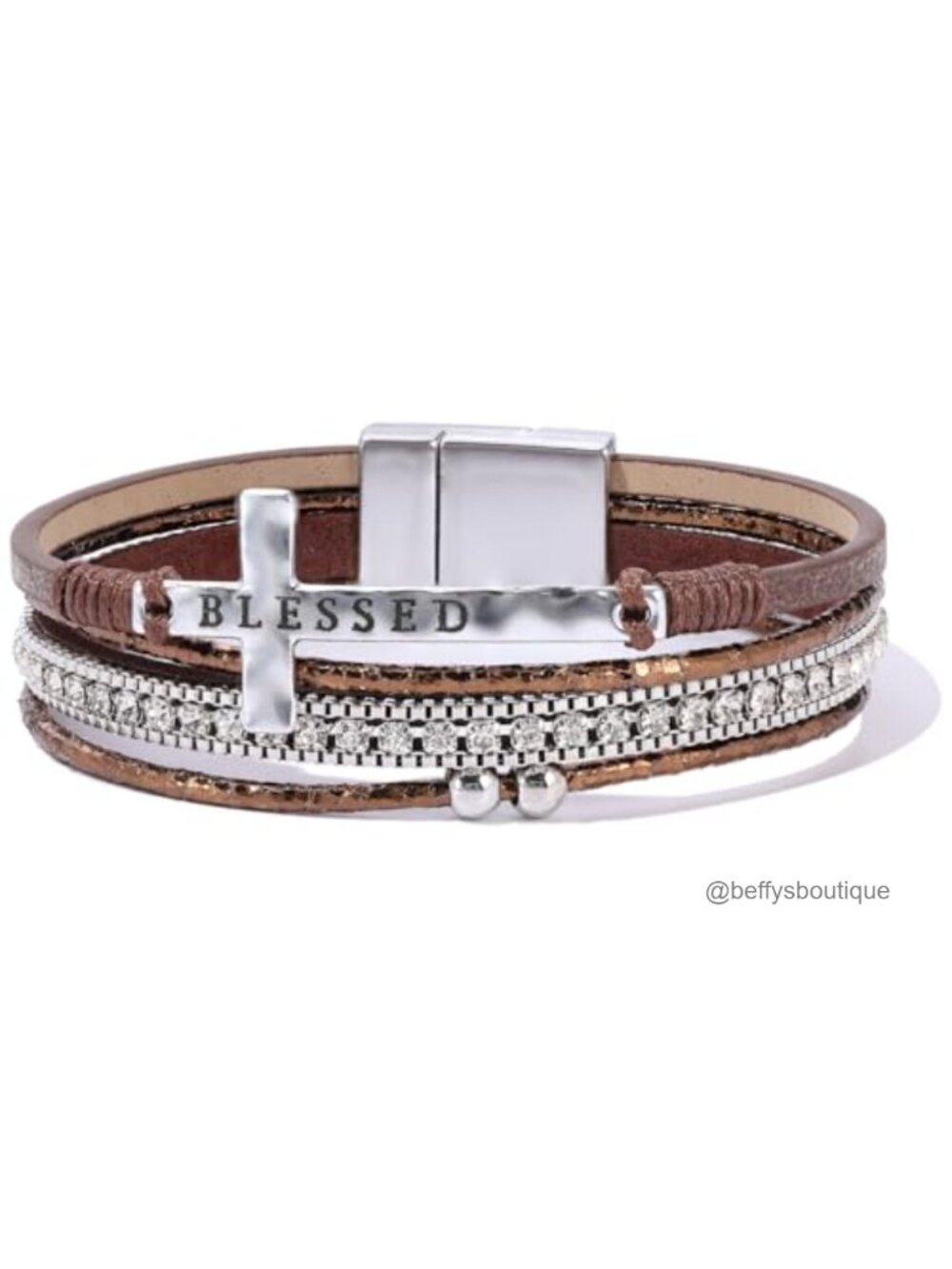 Boho Leather Wrap Bracelet Chunky Stackable Statement Bangle Cuff Magnetic